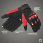 ROYAL ENFIELD URBAN HUSTLER V2 GLOVES - RED - Image 3